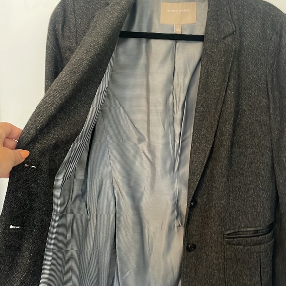 Banana Republic Dark Gray Wool Blazer Jacket Size 6 - Picture 8 of 14